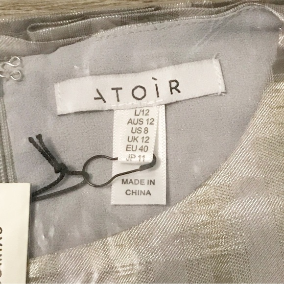 REVOLVE ATOIR Walk Me Home Cocktail Mini Dress Metallic Silver US 12 NIB - Picture 6 of 9